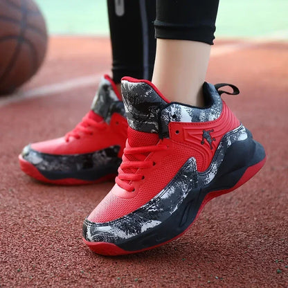 2025 Basketball Shoes for Kids Sneakers New Boys Brand Thick Sole Non-slip Children Sports Shoes Child Boy Basket Trainer Shoes