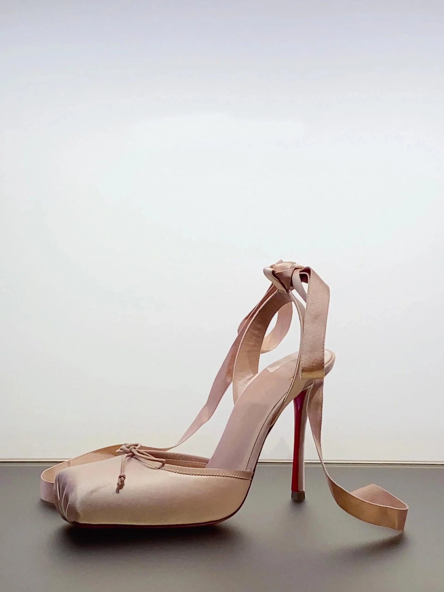 New style high heels with straps, satin toe cover, hollow square bow, thin heel, ballet style single shoes35-46
