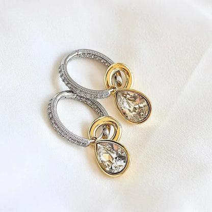 Gold Silver Diamond Crystal Knotted Designer Luxury Earrings Woman Europe Fashion Jewelry Holiday Gifts