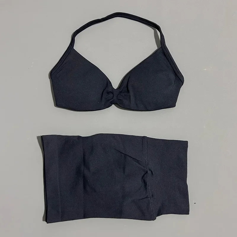 2 Piece Yoga Sets Women  Low Waist Seamless Push Up Bra Scrunch Butt Lift No Digging Comfortable Gym Running Tracksuits