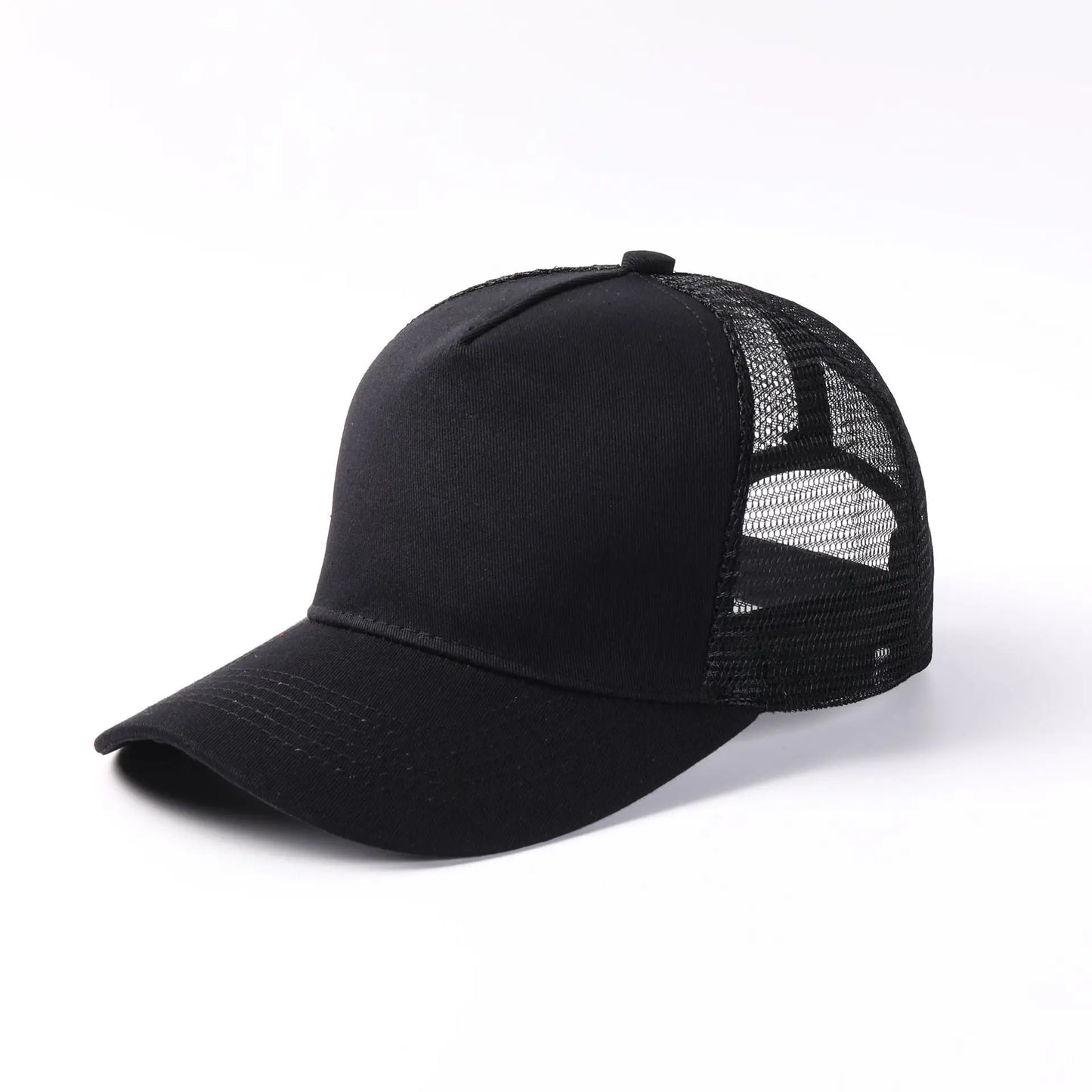 Blank 5 Pane Mesh Baseball Cap Mens And Women Curved Snapback Hats Summer Sunshade Sun Hat Simple Trucker Cap gorras casquette