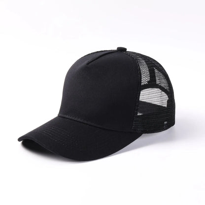 Blank 5 Pane Mesh Baseball Cap Mens And Women Curved Snapback Hats Summer Sunshade Sun Hat Simple Trucker Cap gorras casquette