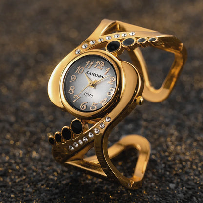 New Design Women Bangle Wristwatch Quartz Crystal Luxury Relojes Rhinestone Fashion Female Watches Hot Sale Eleagnt Mujer Watch