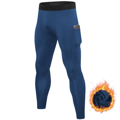 Men's Autumn and Winter Warm Running Tight Leggings Sports Gym Fitness Jogging Pants Fast Dry Running Compression leggings