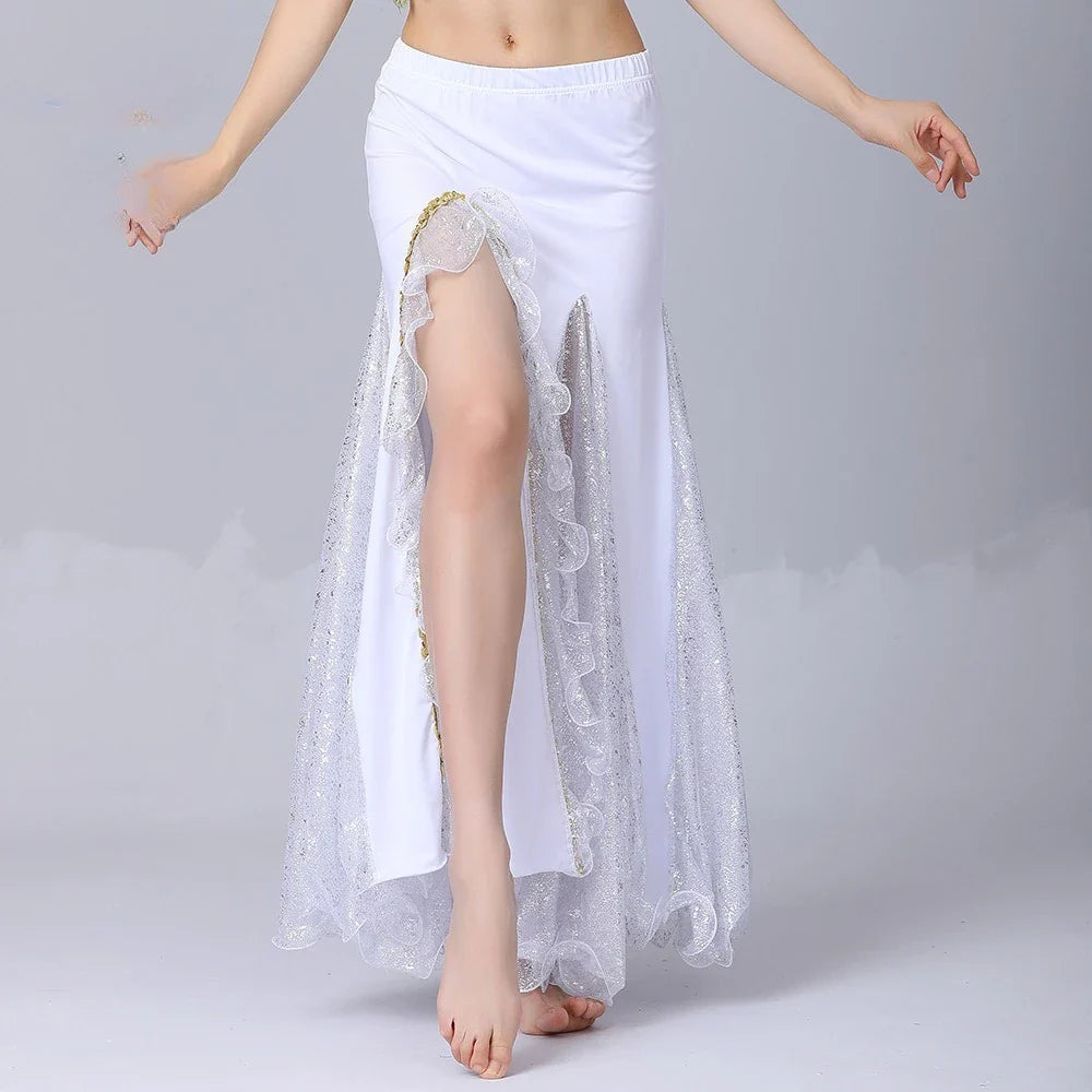 Belly Dance Long Skirt Women Clothing Fashion Clothes Streetwear Harajuku Sequin Hotsweet Performance Costume Dance Wear Stage
