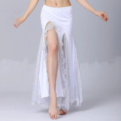 Belly Dance Long Skirt Women Clothing Fashion Clothes Streetwear Harajuku Sequin Hotsweet Performance Costume Dance Wear Stage