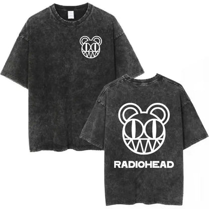 Rock Band Washed Cotton T Shirt Men Women Hip Hop Music Tee Fashion Short Sleeve Tshirt Summer Oversized T-shirts Tops