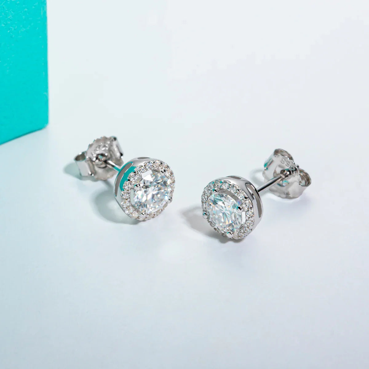 1cttw D Color Round Cut Moissanite Diamond  925 Sterling Silver Stud Earrings For Woman Jewelry Wholesale