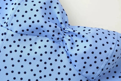 Sexy Y2K Girl Halter Tops Corset Slim Polka Dot Print Short Tops Fashion 2026 Spring Summer Streetwear Holiday Beach Top