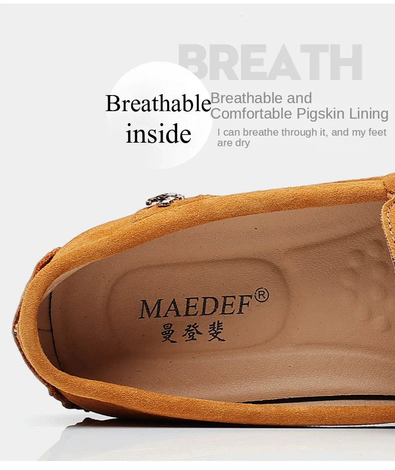 Size 48 Loafers Men Luxury Brand Moccasins Shoes Men Suede Leather Loafers Shoes Slip on Non-slip Driving Loafers for Men