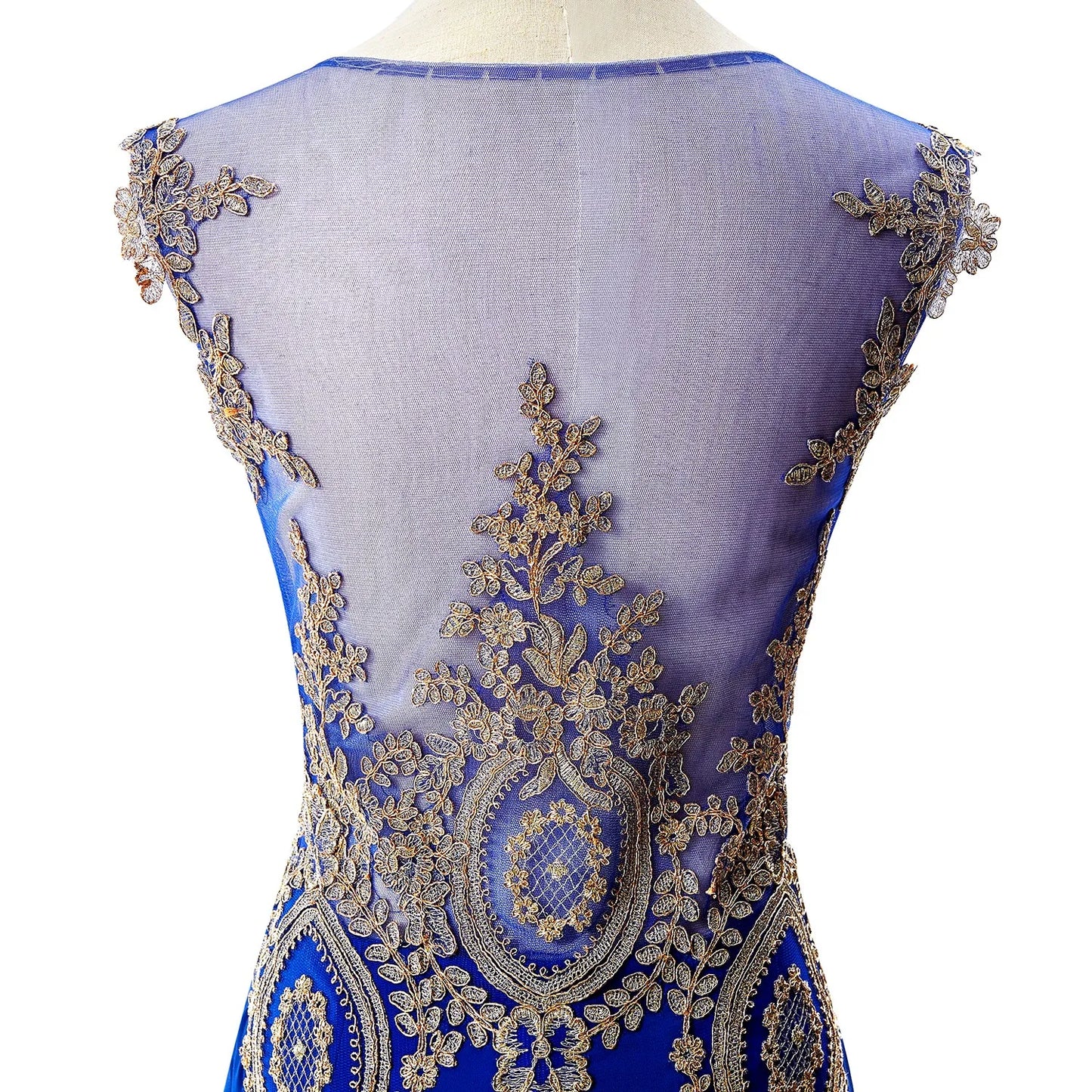 Vestidos de Baile Sereia de Renda Transparente, Luxuosos Apliques, Bordados, Missangas, Vestidos de Noite Ilusão, Vestido de Festa Longo