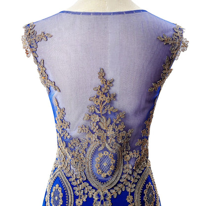 Vestidos de Baile Sereia de Renda Transparente, Luxuosos Apliques, Bordados, Missangas, Vestidos de Noite Ilusão, Vestido de Festa Longo