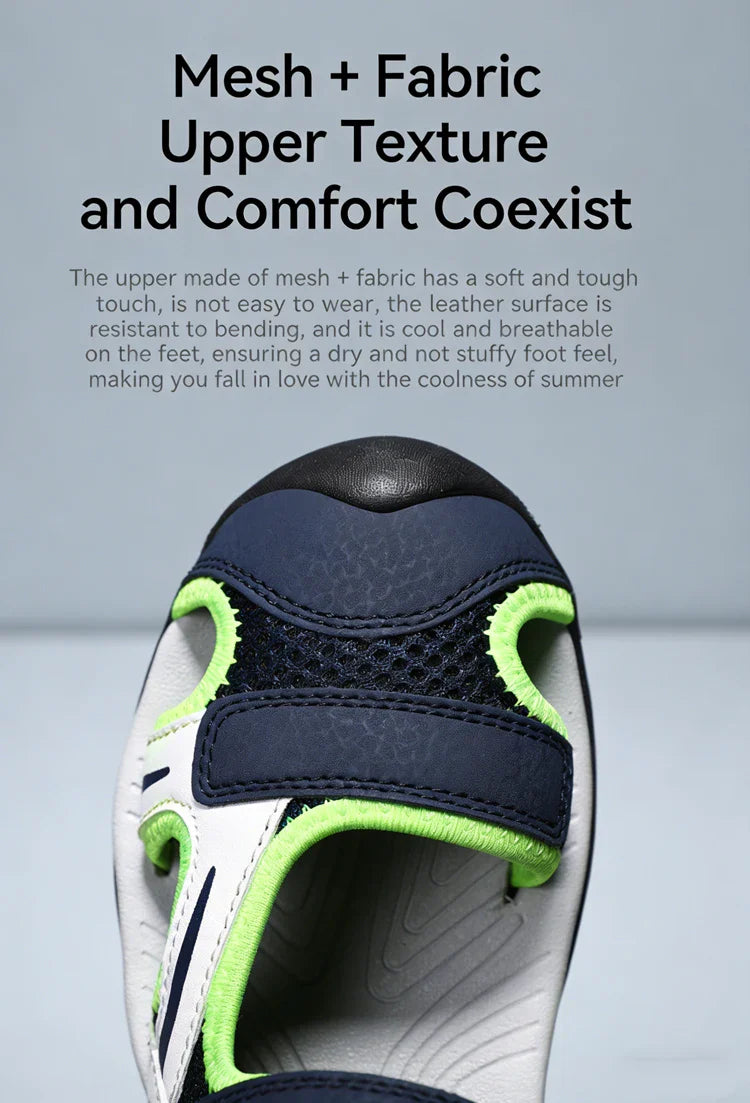 Summer Beach Water Children Sandals Fashion Shoes Outdoor Non-slip Soft Bottom Shading Leather Boys Comfortable Walking Sandials
