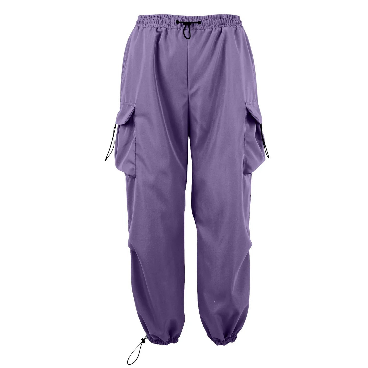 Cool Streetwear Versatile Quicky Drying Wide Leg Low Waist Drawstring Cargo Trousers Fashion Daily Casual Pockets Pants For Male