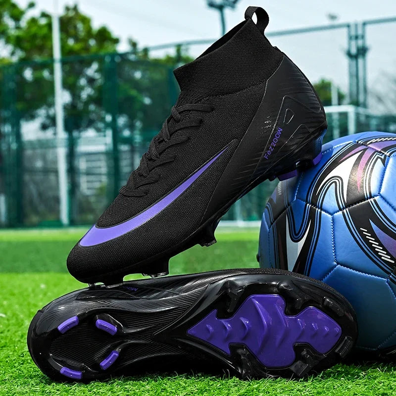 New Men Football Boots Match Long Spikes Soccer Shoes Cleats Boys Comfortable Training Sport Adult Breathable Outdoor Non Slip