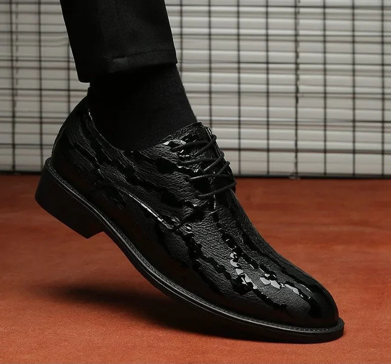 Social Shoe Male Leather Casual Spring Autumn Business Men's Formal Shoes Black Legitimate Clothing 2025 Trend Cheap Liquidation