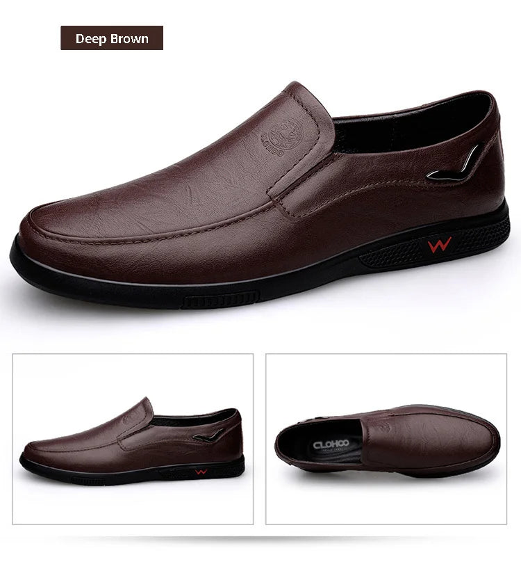 Men's Business Casual Shoes Handmade Layered Cowhide Rubber Bottom Leather Footwear for Office And Leisure