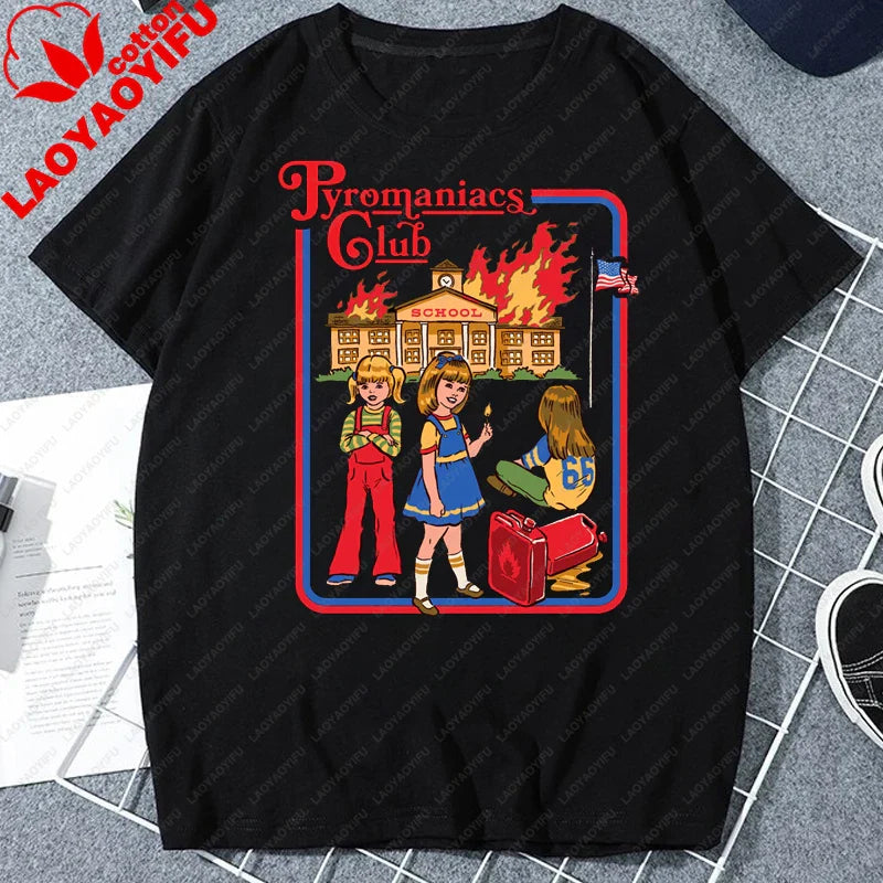 Let's Sacrifice Toby Horror Satanist Graphic Tops Unique Creative Cartoon Streetwear Unisex Scary Short-sleev Tee Ropa Hombre