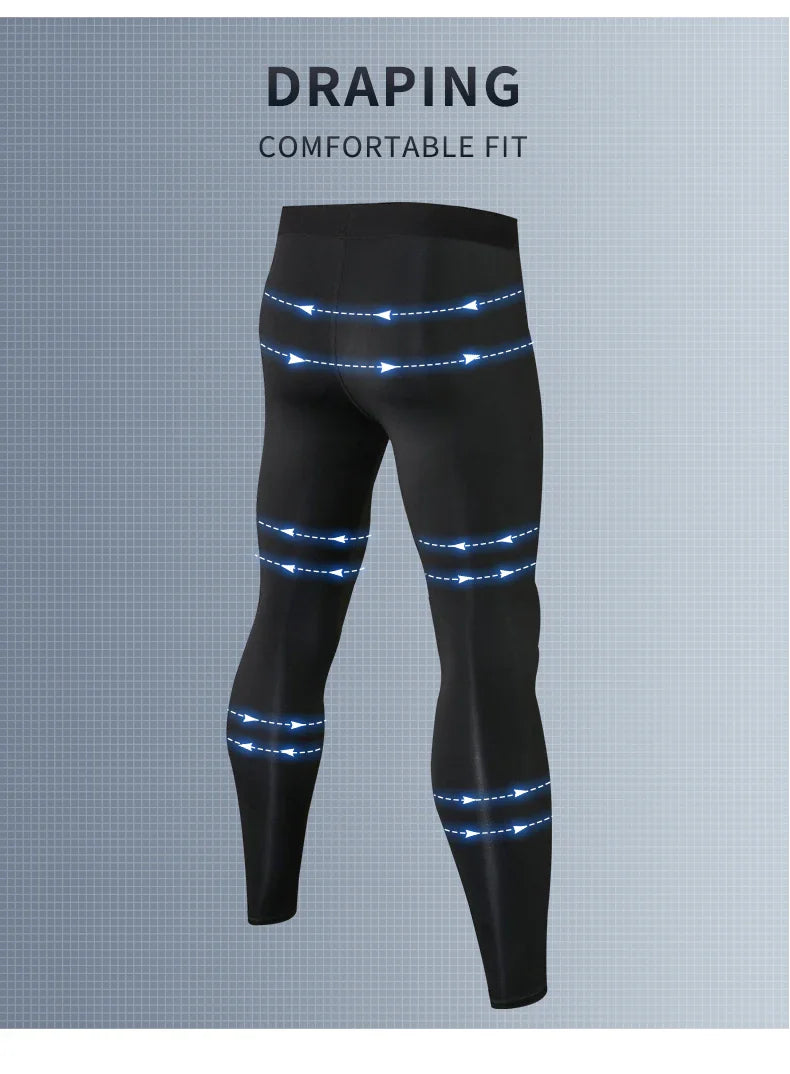 Men's Running Leggings Quick Dry Gym Fitness Sports Pants Workout Training Jogging Sports Trousers Compression Sport Pants