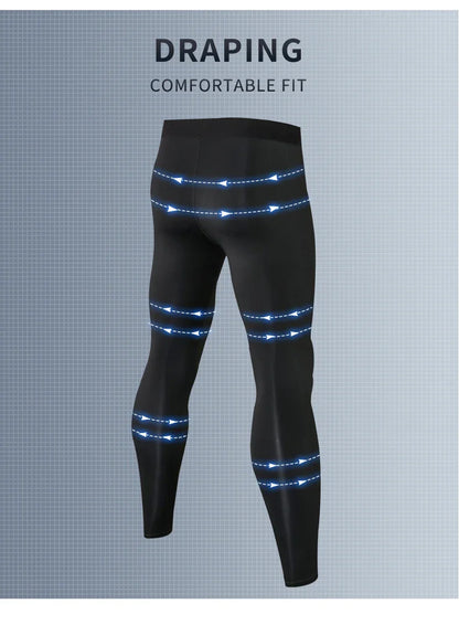 Men's Running Leggings Quick Dry Gym Fitness Sports Pants Workout Training Jogging Sports Trousers Compression Sport Pants