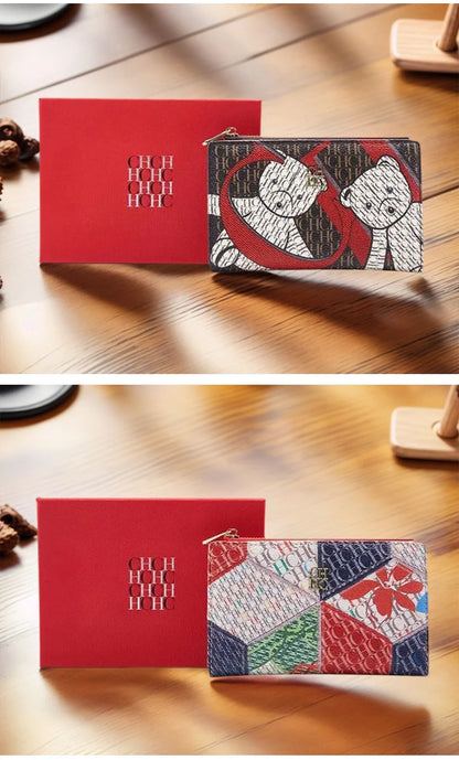 Exquisite Compact Portable High-quality Wallet With A High-end Feel Light Luxury Women's Cartoon Pattern Printed Wallet