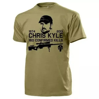 CHRIS KYLE TYPE FACE CLOSE UP USA AMERICAN SNIPER GUN MILITARRYY T SHIRT S-3XL