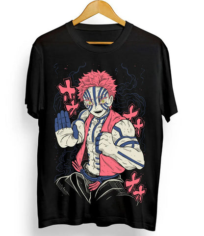 Akaza Kimetsu no Yaiba T-Shirt Demon Slayer Tanjiro Unisex Black Tshirt All Size