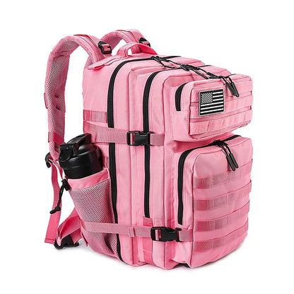 45L Tactical Backpack for Men and Women Large Athlete Gym Bag Outdoor Sports Hiking Survival Rucksack with Bottle Holder