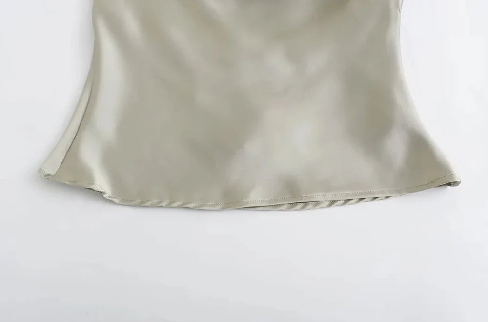 Women's Flowing Draped Halter Neck Tank Tops With Bow Tied, Backless, Sleeveless, Female Camis, Sexy, Fashion
