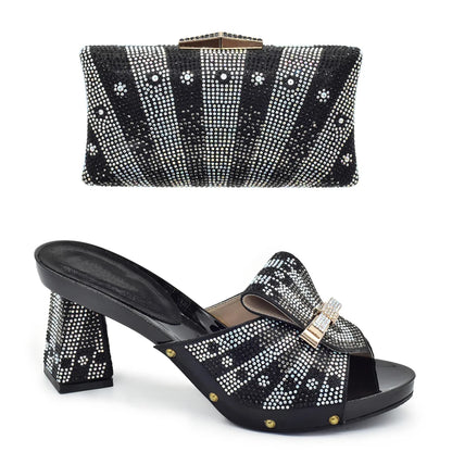 Shoe and Bag Set African Sets 2026 Fashion Gold Color Ladies Matching Shoe and Bag Set for Women Italian Ladies Shoe and Bag Set