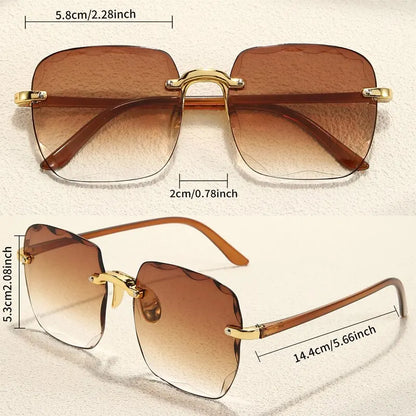 Square Frameless Classic Gradient Women Sunglasses
