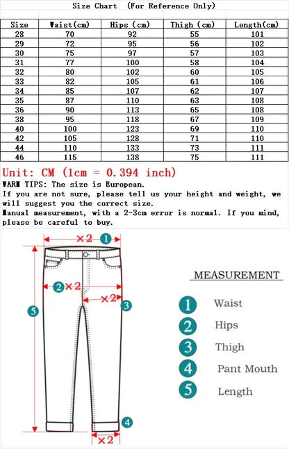 Plus Size 42 44 46 Spring Autumn Men's Fashion Casual Jeans Black Blue Classic Business Straight Elasticity Brand Denim Trousers