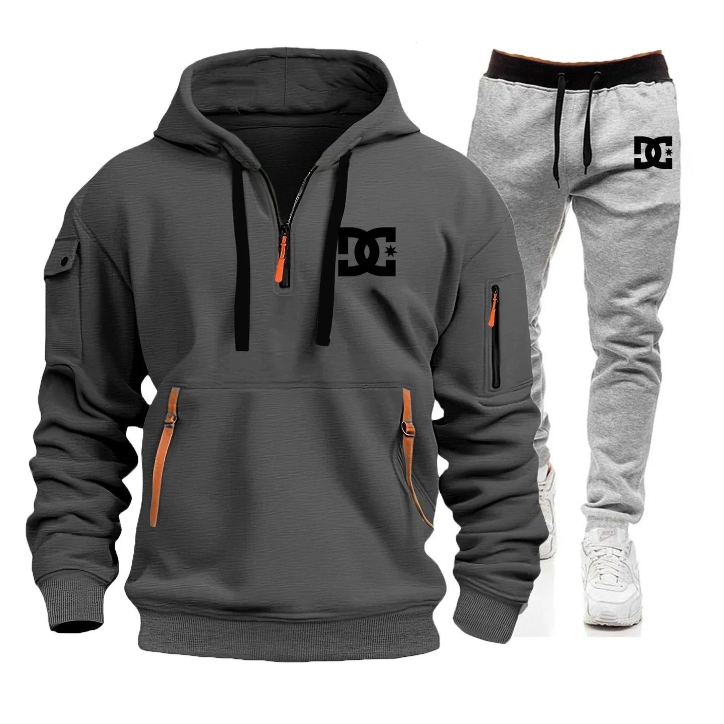 Men's hoodie sets for autumn and winter, featuring casual, fashionable, comfortable and personalized jogging suits and sport pan