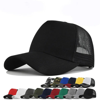 Fashion SunHat Outdoors Trucker Hat Cotton Mesh BreathableBaseball Cap Women Men Summer Sunshade MeshCap Truck Hat Cap Wholesale