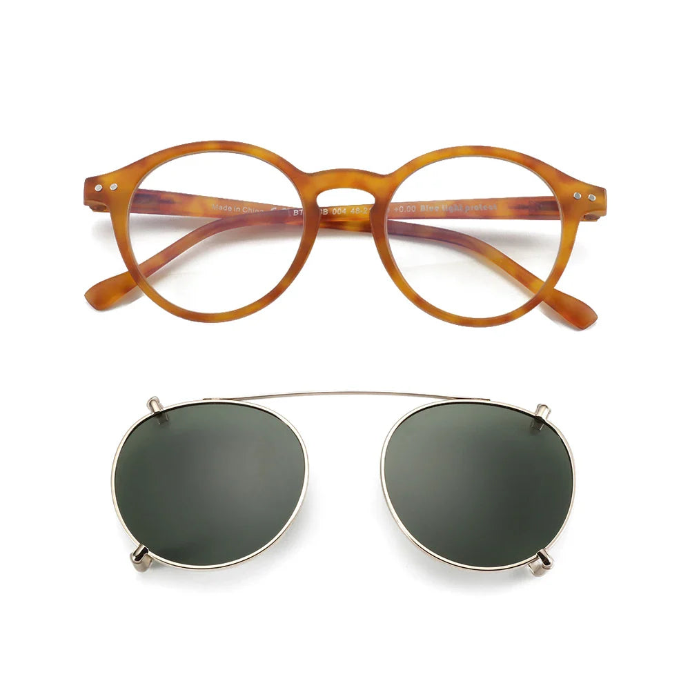 Steampunk Style Glasses (Anti Blue Light Blocking Eyewear) + Clip Lenses