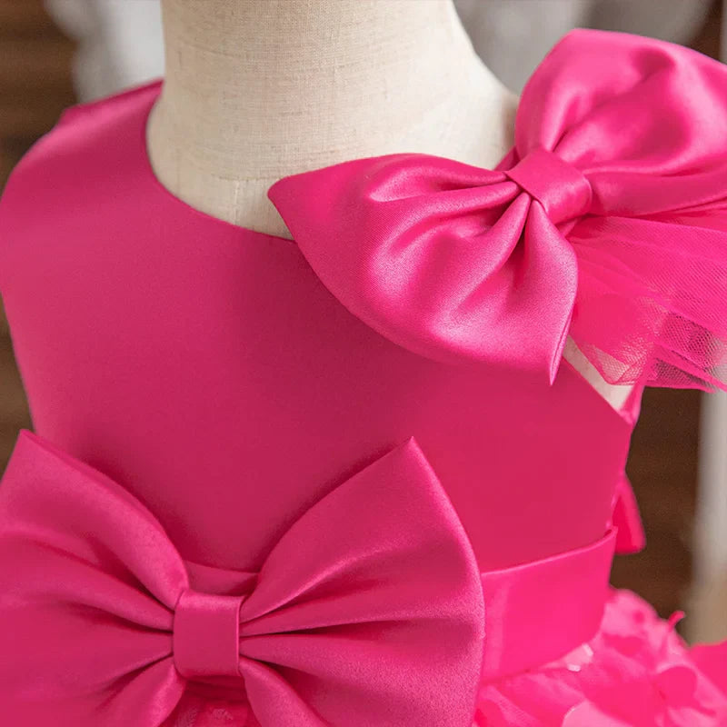 Girl Princess Dress Kid Clothes Party Birthday Outfits Evening Party Tulle Dress Wedding Wear Summer Bowknot Dress
