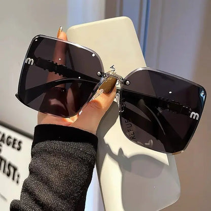 Sunglasses Women Luxury Brand Letters Anti Strong Light Vintage