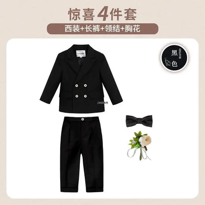 Flower Boys Wedding Suit Children Photography Dress Kids Stage Performance Formal Blazer Suit Baby Birthday Ceremony Costume