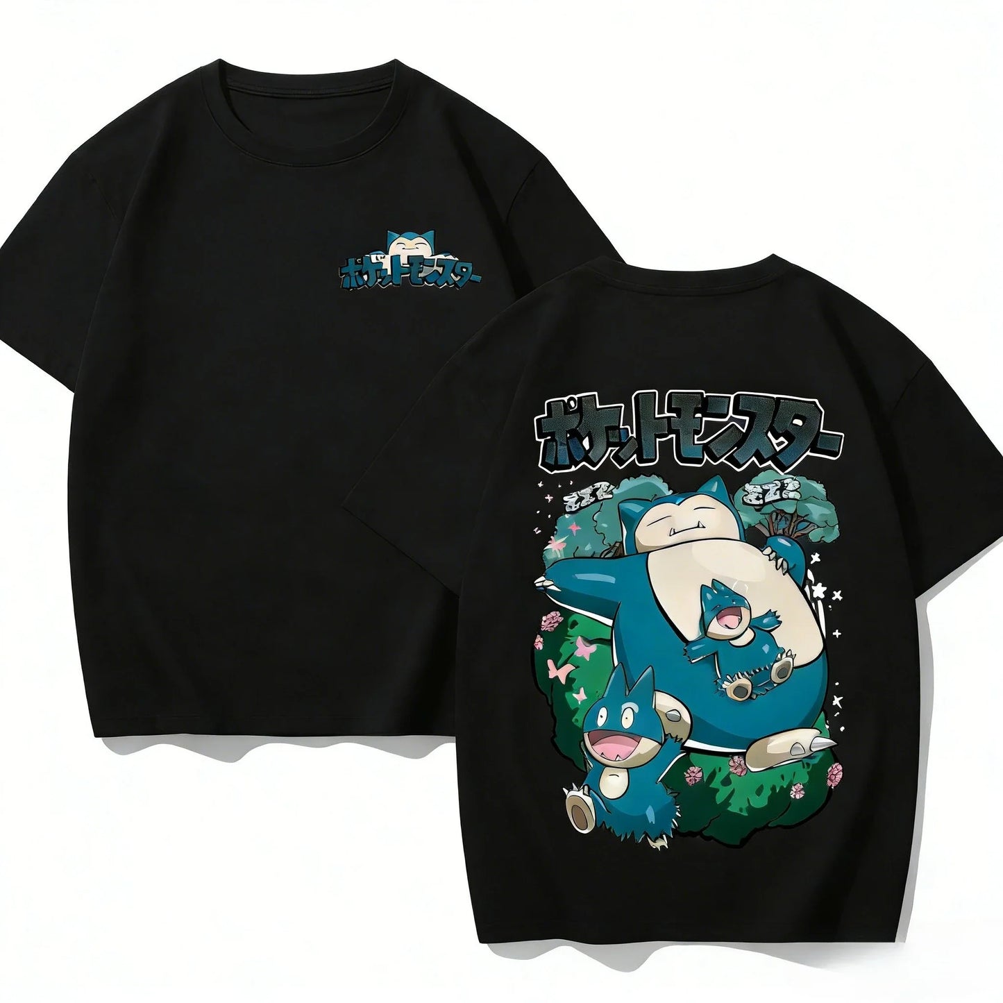Anime Cotton Graphic T Shirt Men Women 2026 Summer Y2k Short Sleeve Tee Casual Tops Snorlax Kawaii Streetwear Fashion