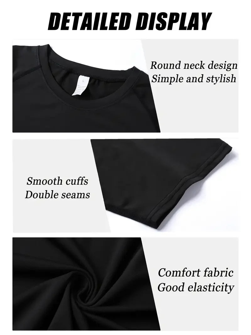 Men's Compression Shirts Fitness Snake Print Gym Shirts Quick Dry Rashguard Short Sleeve Sportswear Jogging Tops Tees Summer