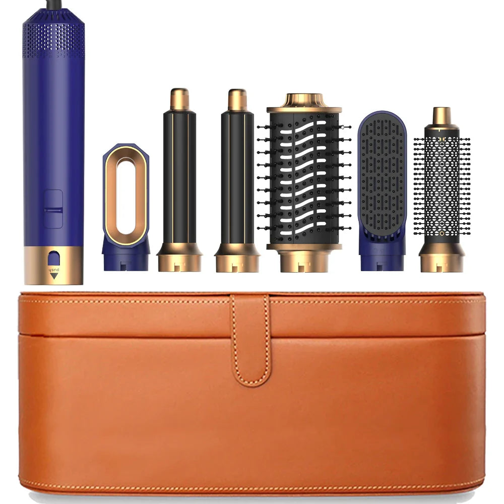 6 in 1 Hair Dryer Brush Detachable Airflow Comb Curler Straightening Brush Heat Control Styler for Smooth Hair