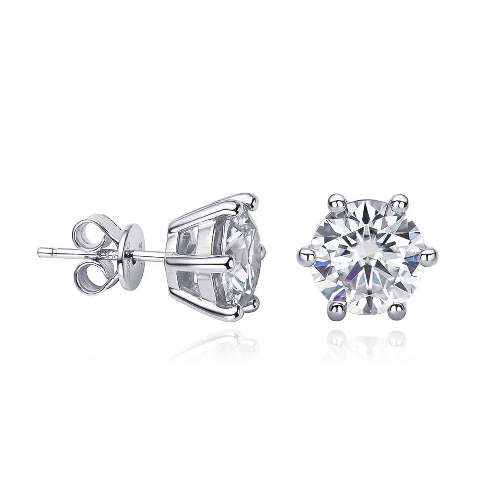 Moissanite Stud Earrings D Color 0.5-2 Carat 925 Sterling Silver Gold Plated Moissanite Earrings For Women Wedding Party