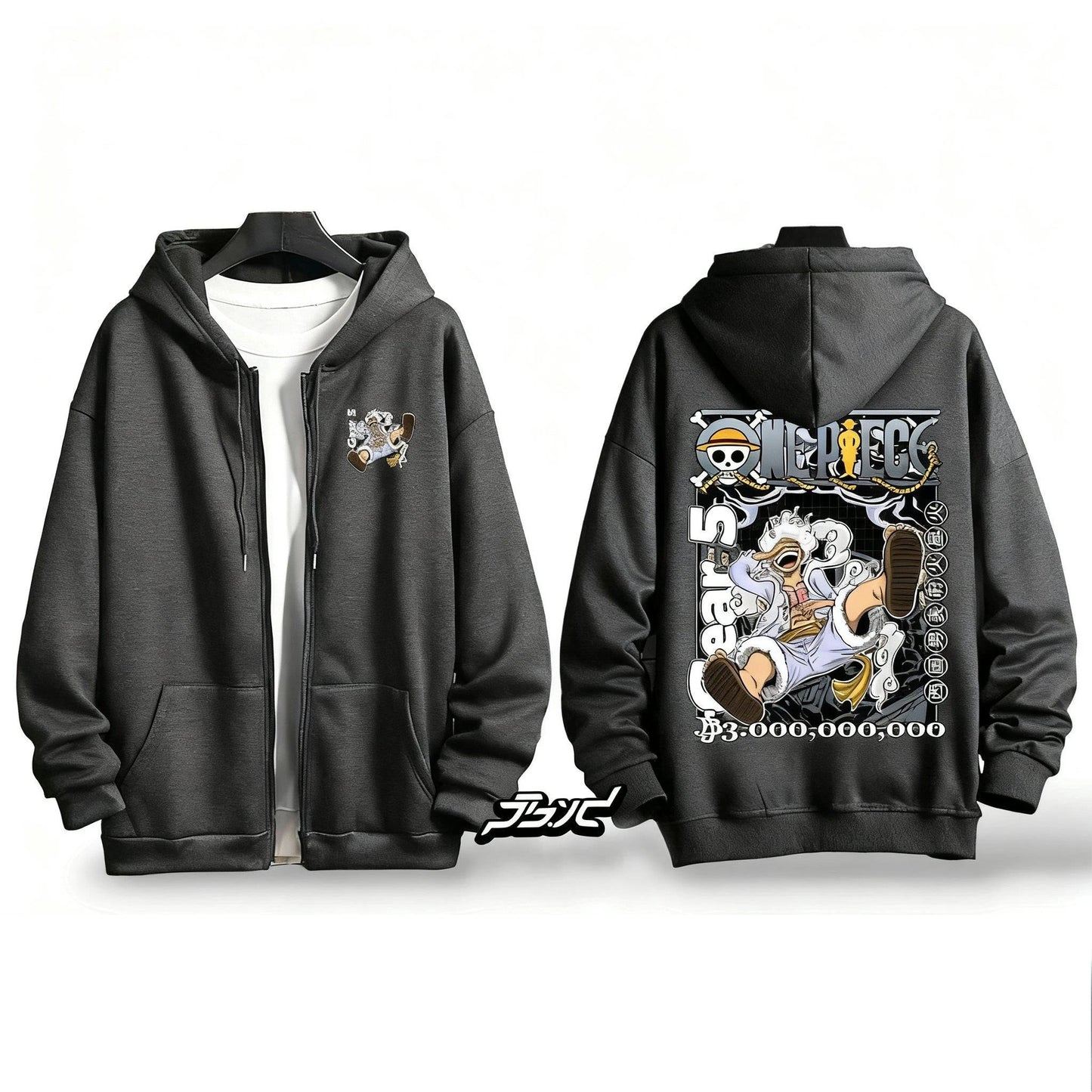 One Piece Gear 5 Luffy Anime Hooded Sweatshirt Men Women Zip Up Jacket Streetwear Casual Pullover Autumn Cartoon Graphic Hoodie