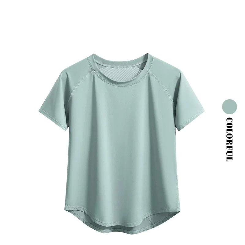 Yoga Tops Sportswear Woman Gym Shirts Breathable Quick Dry Short Sleeve Workout T Shirt Jogger Running T Shirt Yogawear New