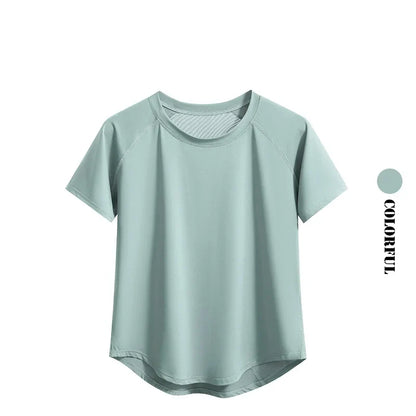 Yoga Tops Sportswear Woman Gym Shirts Breathable Quick Dry Short Sleeve Workout T Shirt Jogger Running T Shirt Yogawear New