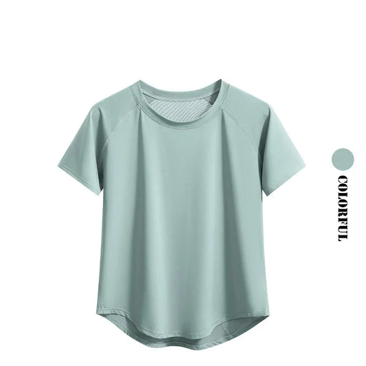 Yoga Tops Sportswear Woman Gym Shirts Breathable Quick Dry Short Sleeve Workout T Shirt Jogger Running T Shirt Yogawear New