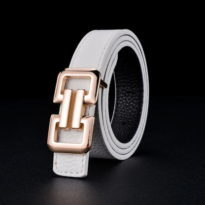 Fashion Luxury Design Children's Belt Metal Smooth Buckle High-end Belts Children's Belt Boys Girls Jeans Waistband Waist Belts