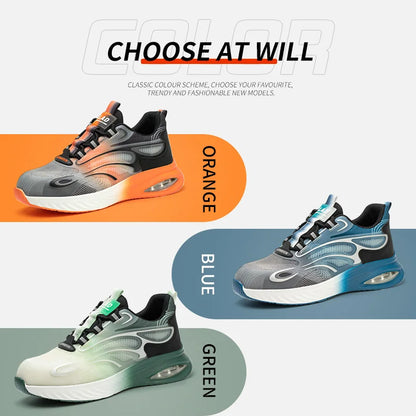 Light And Soft Cushioned Men's Safety Shoes, Anti Smash And Anti Puncture Comfortable And Breathable Work Shoes
