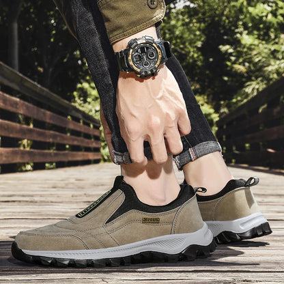 2025 New lightweight casual sports shoes, men's plaque-sized running shoes, loafers, walking and outdoor hiking shoes