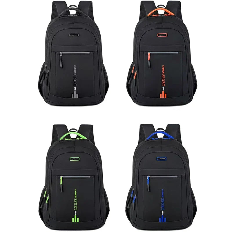 Handy Versatile Contrast-Zip Backpack Multi-color Adjustable-strap Lightweight for School Sports Commute Casual Stylish Bag